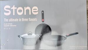Stone The Ultimate In 3 Flavors Set of 3 Exquisite Delicacies Pot and Pans NIB